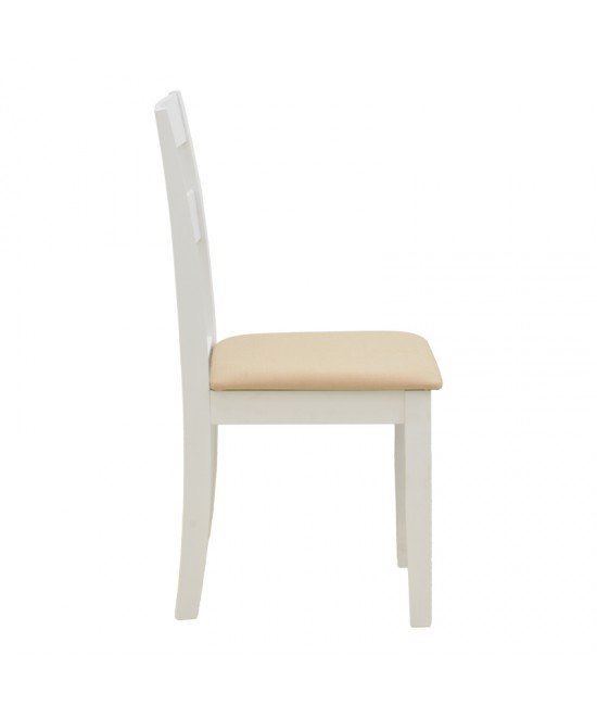 Καρέκλα Dallan pakoworld rubberwood λευκό 40x47.5x89εκ