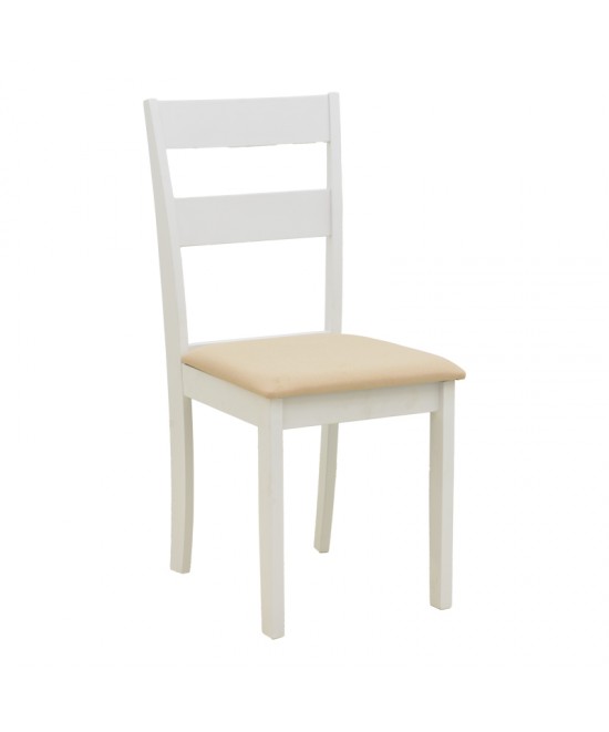 Καρέκλα Dallan pakoworld rubberwood λευκό 40x47.5x89εκ