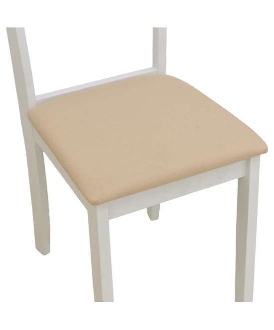 Καρέκλα Dallan pakoworld rubberwood λευκό 40x47.5x89εκ