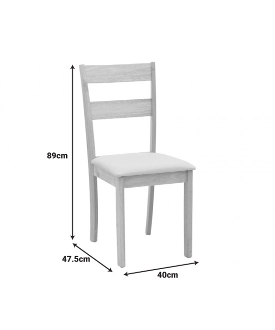 Καρέκλα Dallan pakoworld rubberwood λευκό 40x47.5x89εκ