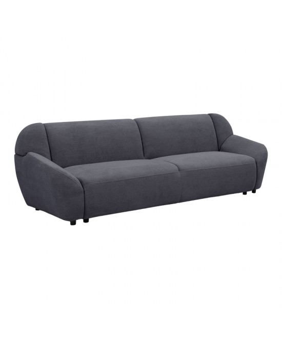 Καναπές τριθέσιος Echono pakoworld ύφασμα ανθρακί 230x88x77εκ