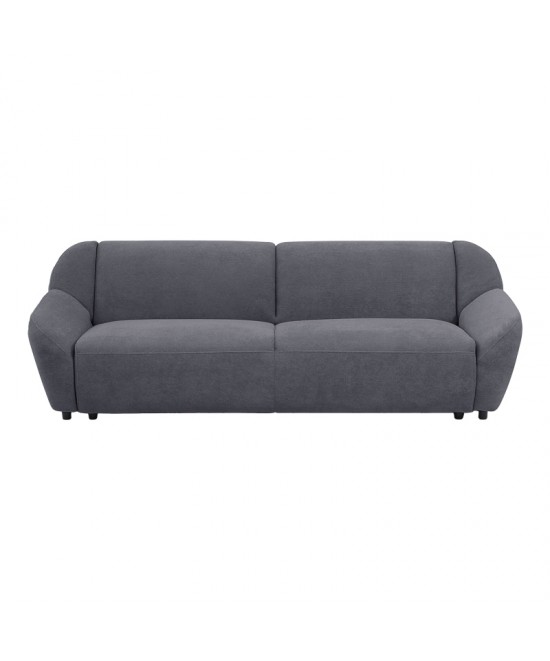 Καναπές τριθέσιος Echono pakoworld ύφασμα ανθρακί 230x88x77εκ