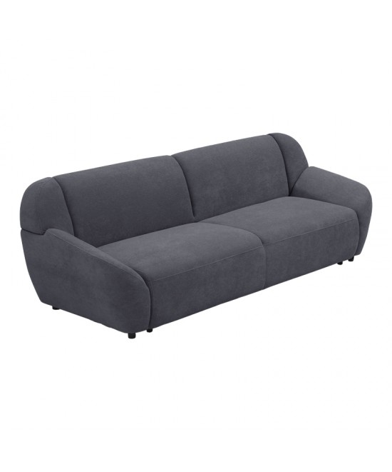 Καναπές τριθέσιος Echono pakoworld ύφασμα ανθρακί 230x88x77εκ