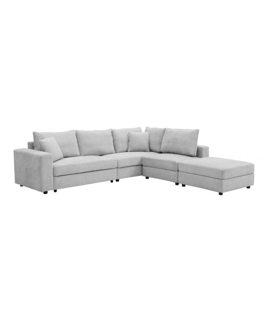 Πολυμορφικός καναπές Navaro pakoworld ύφασμα γκρι 281x256x85εκ