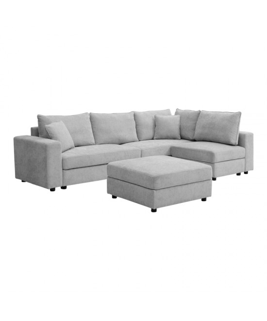 Πολυμορφικός καναπές Navaro pakoworld ύφασμα γκρι 281x256x85εκ