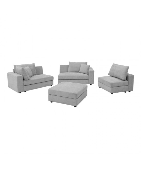 Πολυμορφικός καναπές Navaro pakoworld ύφασμα γκρι 281x256x85εκ