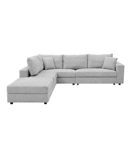 Πολυμορφικός καναπές Navaro pakoworld ύφασμα γκρι 281x256x85εκ