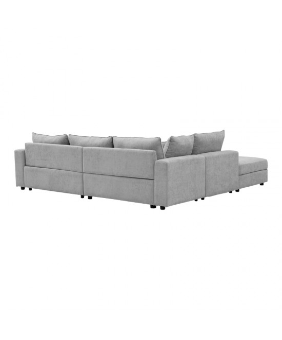 Πολυμορφικός καναπές Navaro pakoworld ύφασμα γκρι 281x256x85εκ