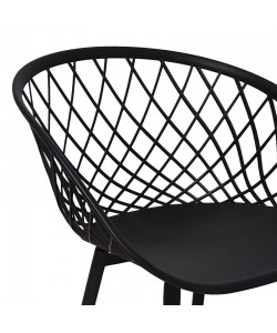 Πολυθρόνα Ezra pakoworld μαύρο pp-πόδι μαύρο μέταλλο 62.5x56x82εκ