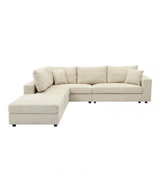 Πολυμορφικός καναπές Navaro pakoworld ύφασμα μπεζ 281x256x85εκ