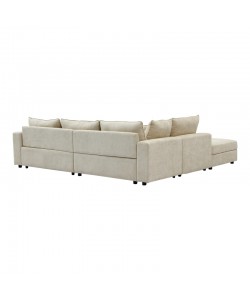 Πολυμορφικός καναπές Navaro pakoworld ύφασμα μπεζ 281x256x85εκ