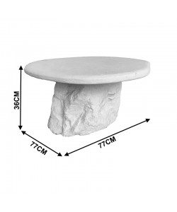 Τραπέζι σαλονιού Zinol pakoworld mdf-polyresin λευκό Φ77x36εκ Τραπέζι σαλονιού Zinol pakoworld mdf-polyresin λευκό Φ77x36εκ