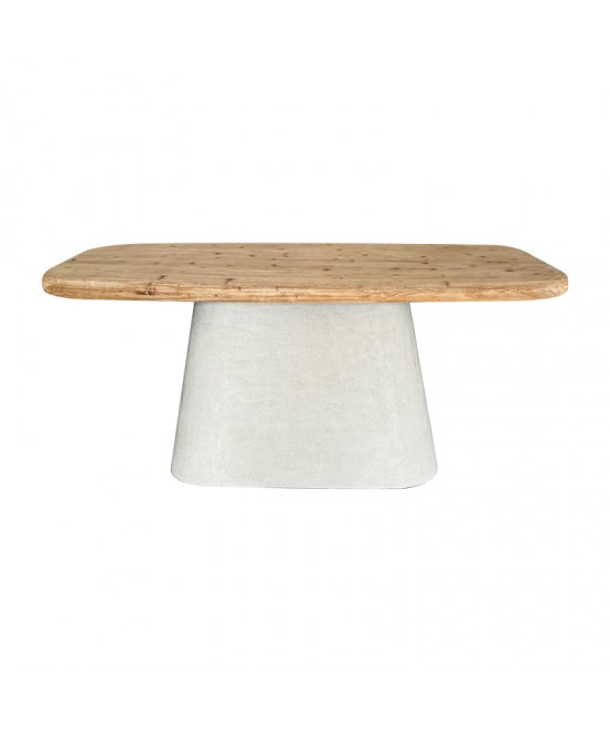 Τραπέζι Fessen pakoworld ξύλο ελάτου-mdf oak-λευκό 180x90x78εκ