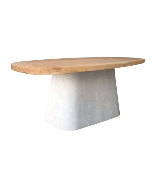 Τραπέζι Fessen pakoworld ξύλο ελάτου-mdf oak-λευκό 180x90x78εκ