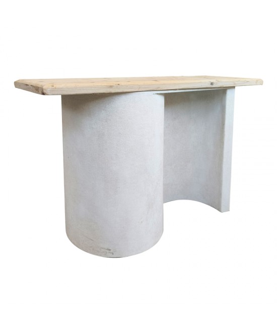 Κονσόλα Jeckie pakoworld ξύλο ελάτου-mdf oak-λευκό 120x38x80εκ