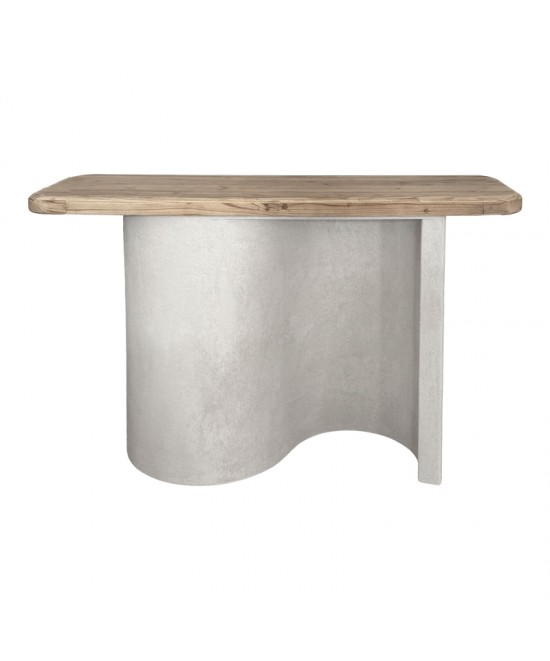 Κονσόλα Jeckie pakoworld ξύλο ελάτου-mdf oak-λευκό 120x38x80εκ