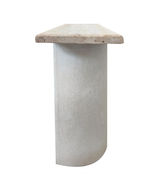 Κονσόλα Jeckie pakoworld ξύλο ελάτου-mdf oak-λευκό 120x38x80εκ