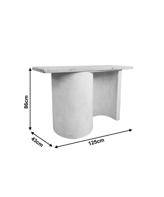 Κονσόλα Jeckie pakoworld ξύλο ελάτου-mdf oak-λευκό 120x38x80εκ