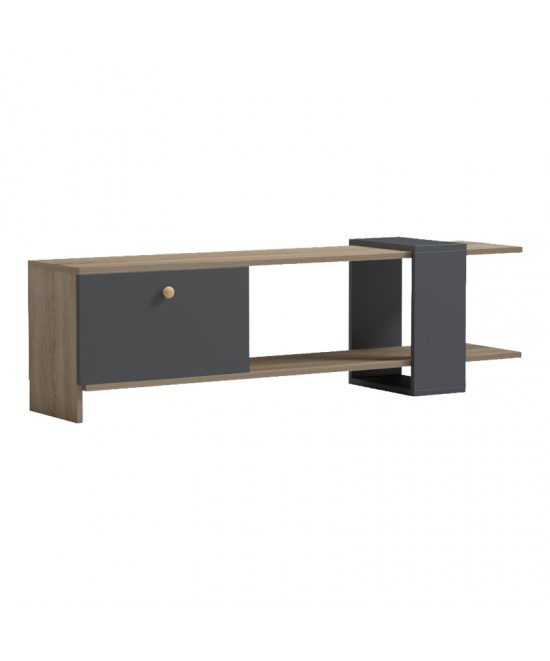 Έπιπλο τηλεόρασης Standi pakoworld σε sonoma-ανθρακί 120x25x36.8εκ