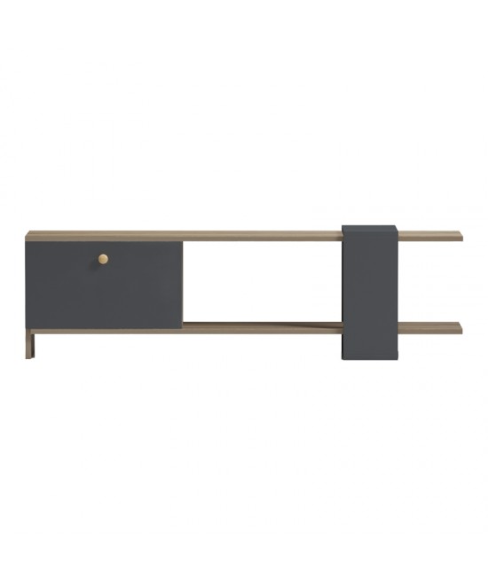 Έπιπλο τηλεόρασης Standi pakoworld σε sonoma-ανθρακί 120x25x36.8εκ