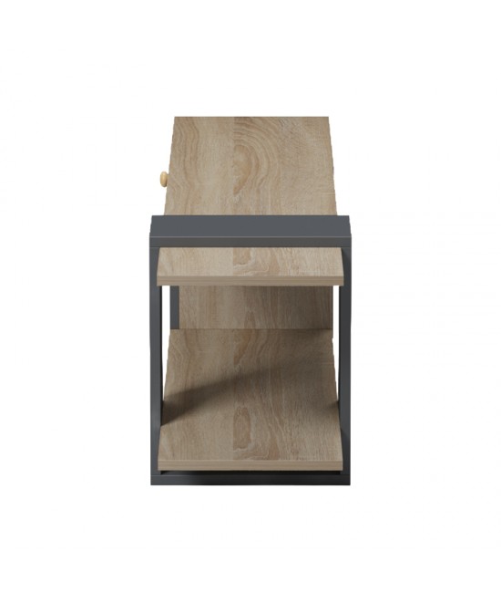 Έπιπλο τηλεόρασης Standi pakoworld σε sonoma-ανθρακί 120x25x36.8εκ