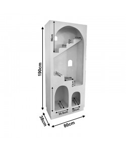 Βιβλιοθήκη-ραφιέρα Boolten pakoworld mdf λευκό 80x38x190εκ