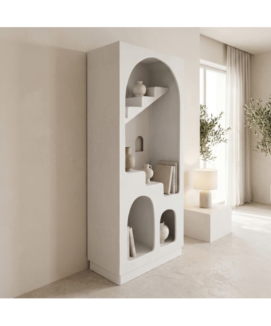 Βιβλιοθήκη-ραφιέρα Boolten pakoworld mdf λευκό 80x38x190εκ