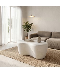 Τραπέζι σαλονιού Fedris pakoworld mdf λευκό 80x70x34εκ