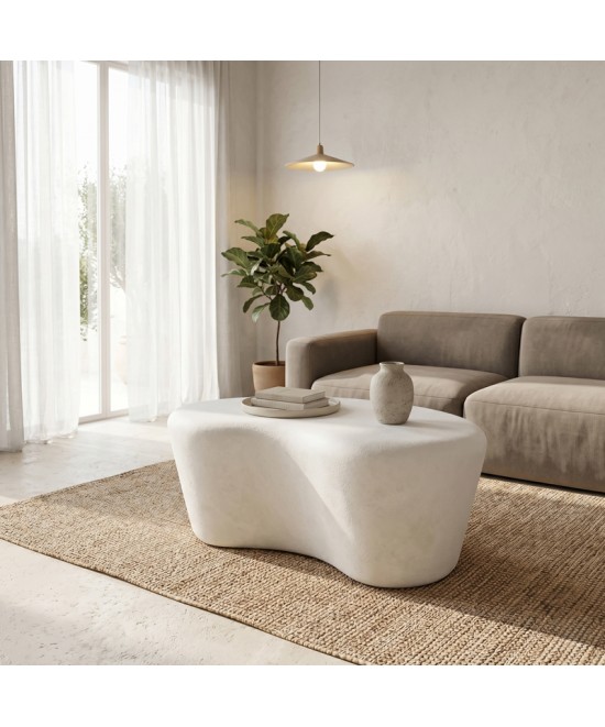 Τραπέζι σαλονιού Fedris pakoworld mdf λευκό 80x70x34εκ