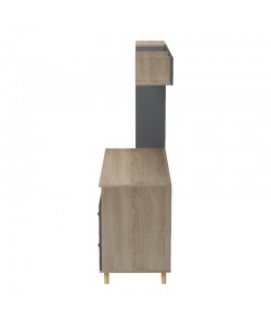 Σύνθεση γραφείου Kontor pakoworld sonoma-ανθρακί 120x50x160εκ