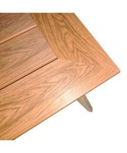 Τραπέζι Synergy pakoworld αλουμίνιο cappuccino-plywood σε φυσική απόχρωση 80x80x74εκ