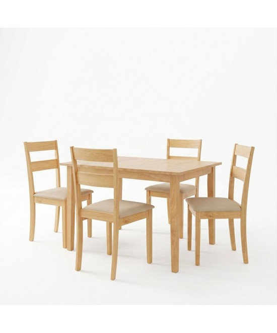 Τραπεζαρία Dallan Country pakoworld 5τεμ σε φυσική απόχρωση rubberwood 120-150x80x74εκ Τραπεζαρία Dallan Country pakoworld 5τεμ σε φυσική απόχρωση rubberwood 120-150x80x74εκ