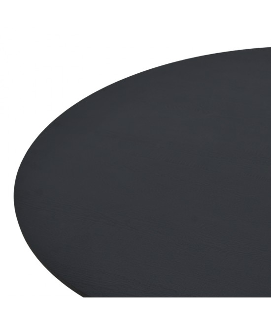 Τραπέζι Xuson pakoworld μαύρο mdf-πόδι μαύρο μέταλλο Φ80x75εκ