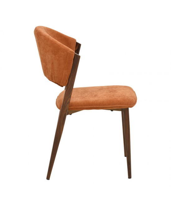 Καρέκλα Dolez pakoworld terracotta ύφασμα-πόδι καρυδί μέταλλο 49x58.5x82εκ Καρέκλα Dolez pakoworld terracotta ύφασμα-πόδι καρυδί μέταλλο 49x58.5x82εκ