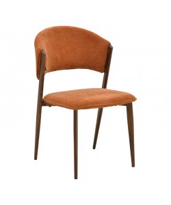 Καρέκλα Dolez pakoworld terracotta ύφασμα-πόδι καρυδί μέταλλο 49x58.5x82εκ