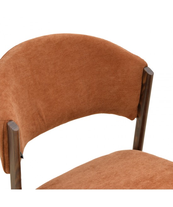 Καρέκλα Dolez pakoworld terracotta ύφασμα-πόδι καρυδί μέταλλο 49x58.5x82εκ Καρέκλα Dolez pakoworld terracotta ύφασμα-πόδι καρυδί μέταλλο 49x58.5x82εκ