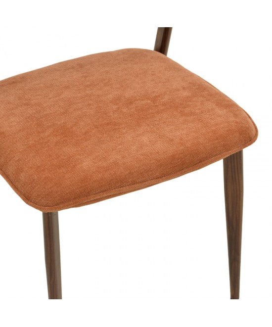Καρέκλα Dolez pakoworld terracotta ύφασμα-πόδι καρυδί μέταλλο 49x58.5x82εκ Καρέκλα Dolez pakoworld terracotta ύφασμα-πόδι καρυδί μέταλλο 49x58.5x82εκ