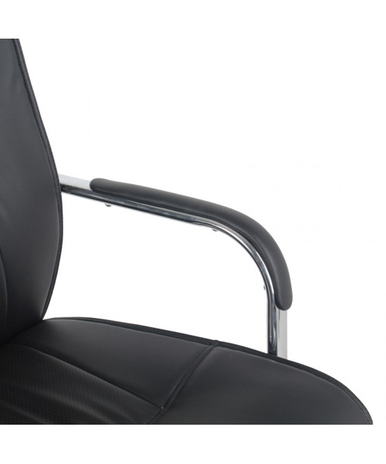 Καρέκλα επισκέπτη Biani pakoworld μαύρο pu-πόδι χρωμίου 57.7x70x101εκ