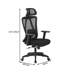 Καρέκλα γραφείου διευθυντή Magida pakoworld mesh μαύρο 58.5x66x115-125εκ