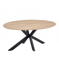 Τραπέζι Makrey pakoworld sonoma mdf- μαύρα μεταλλικά πόδια 180x90x75εκ