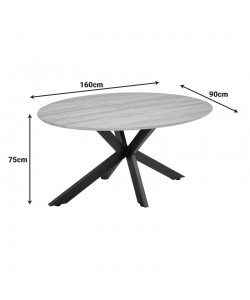 Τραπέζι Makrey pakoworld μαύρο mdf- μεταλλικά πόδια 160x90x75εκ