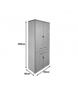 Ντουλάπα γραφείου Armadi pakoworld sonoma-λευκό 80x40x200εκ
