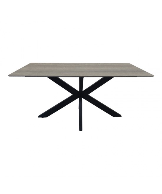 Τραπέζι Bethan pakoworld sonoma με γκρι mdf και μαύρο μέταλλο 180x90x75εκ Τραπέζι Bethan pakoworld sonoma με γκρι mdf και μαύρο μέταλλο 180x90x75εκ
