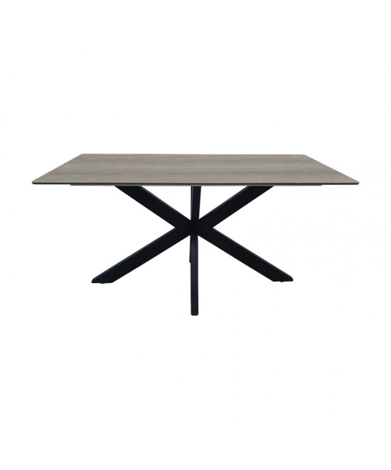 Τραπέζι Bethan pakoworld sonoma με γκρι mdf και μαύρο μέταλλο 160x80x75εκ Τραπέζι Bethan pakoworld sonoma με γκρι mdf και μαύρο μέταλλο 160x80x75εκ