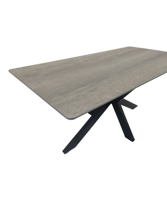 Τραπέζι Bethan pakoworld sonoma με γκρι mdf και μαύρο μέταλλο 160x80x75εκ Τραπέζι Bethan pakoworld sonoma με γκρι mdf και μαύρο μέταλλο 160x80x75εκ