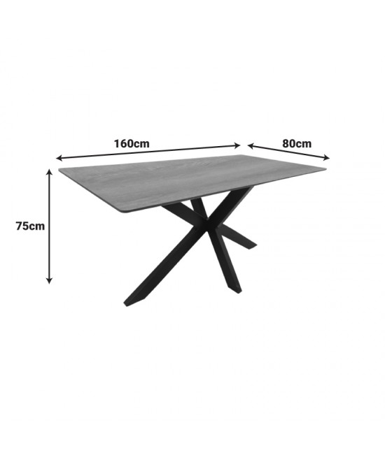 Τραπέζι Bethan pakoworld sonoma με γκρι mdf και μαύρο μέταλλο 160x80x75εκ Τραπέζι Bethan pakoworld sonoma με γκρι mdf και μαύρο μέταλλο 160x80x75εκ