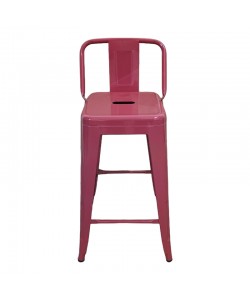 Σκαμπό μπαρ μεσαίου ύψους με πλάτη Utopia pakoworld terracotta 42x42x86εκ
