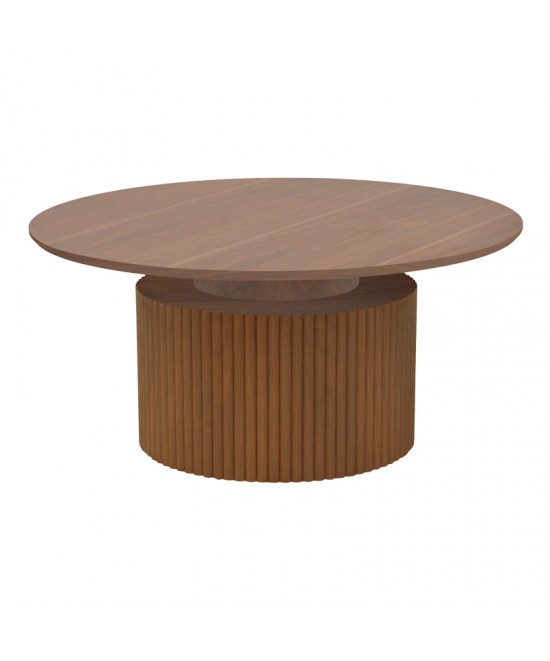 Τραπέζι σαλονιού Opols pakoworld mdf καρυδί Φ90x42εκ