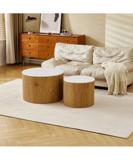 Τραπέζια σαλονιού Nelba pakoworld 2τμχ mdf oak - κεραμική επιφάνεια όψη μαρμάρου Τραπέζια σαλονιού Nelba pakoworld 2τμχ mdf oak - κεραμική επιφάνεια όψη μαρμάρου
