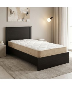 Κρεβάτι με στρώμα Athos Sleepy pakoworld wenge 90x190εκ
